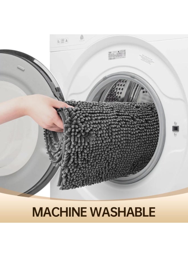 SRLIWHITE Bathroom Rug Mat, Extra Thick Soft Chenille Bath Mat, Quick-Dry Absorbent, Non-Slip Rubber Backing, Machine Washable for Bathroom, Shower or Tub Floor (50×80cm) - Image 5